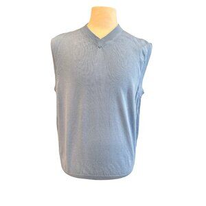 Grandpa core Turnbury Mens V-Neck Sleeveless Sweater Vest M 100% Pima Cotton Lig